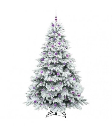 vidaXL Artificial Hinged Christmas Tree 240 cm 300 LEDs Warm White