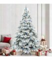 vidaXL Artificial Hinged Christmas Tree 240 cm 300 LEDs Warm White