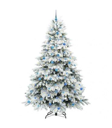 vidaXL Artificial Hinged Christmas Tree 240 cm 300 LEDs Warm White
