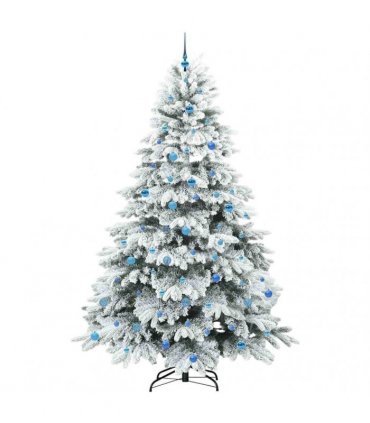 vidaXL Artificial Hinged Christmas Tree 240 cm 300 LEDs Warm White