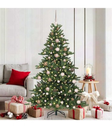 vidaXL Artificial Hinged Christmas Tree Green 180 cm PVC