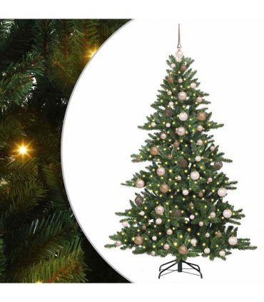 vidaXL Artificial Hinged Christmas Tree Green 180 cm PVC