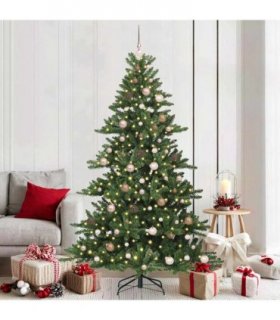 vidaXL Artificial Hinged Christmas Tree Green 210 cm PVC