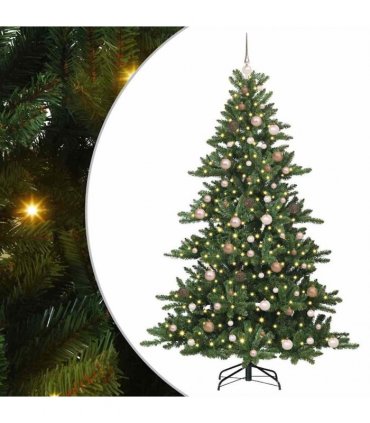 vidaXL Artificial Hinged Christmas Tree Green 210 cm PVC