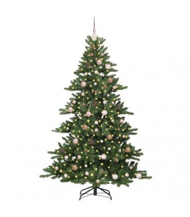 vidaXL Artificial Hinged Christmas Tree Green 210 cm PVC