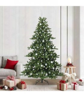 vidaXL Artificial Hinged Christmas Tree Green 210 cm PVC