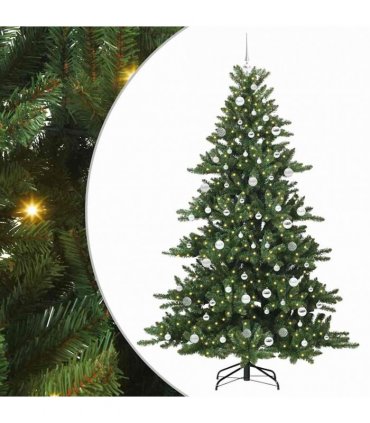 vidaXL Artificial Hinged Christmas Tree Green 210 cm PVC