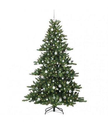 vidaXL Artificial Hinged Christmas Tree Green 210 cm PVC
