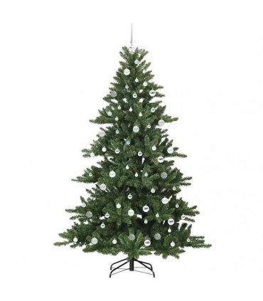 vidaXL Artificial Hinged Christmas Tree Green 210 cm PVC