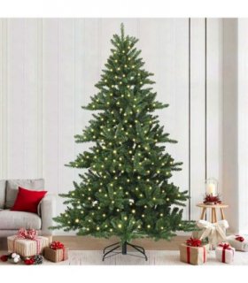 vidaXL Artificial Hinged Christmas Tree Green 240 cm PVC