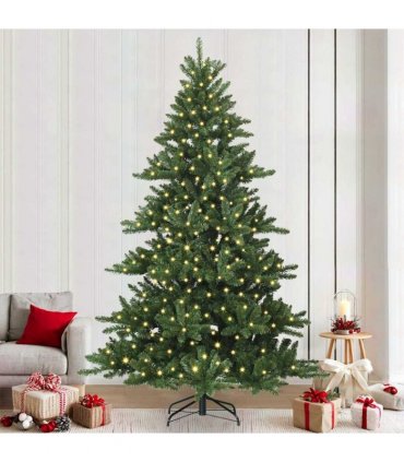 vidaXL Artificial Hinged Christmas Tree Green 240 cm PVC