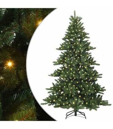vidaXL Artificial Hinged Christmas Tree Green 240 cm PVC