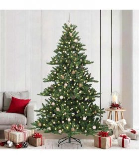 vidaXL Artificial Hinged Christmas Tree Green 240 cm PVC