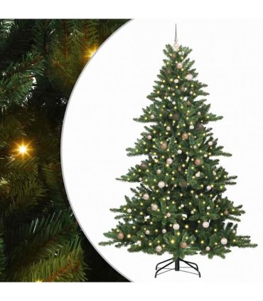 vidaXL Artificial Hinged Christmas Tree Green 240 cm PVC