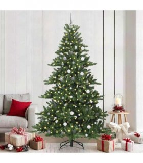 vidaXL Artificial Hinged Christmas Tree Green 240 cm PVC