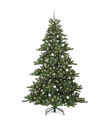 vidaXL Artificial Hinged Christmas Tree Green 240 cm PVC