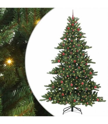 vidaXL Artificial Hinged Christmas Tree Green 240 cm PVC