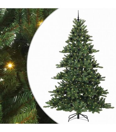 vidaXL Artificial Hinged Christmas Tree Green 240 cm PVC