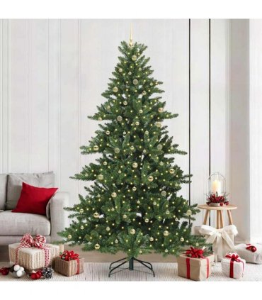 vidaXL Artificial Hinged Christmas Tree Green 240 cm PVC