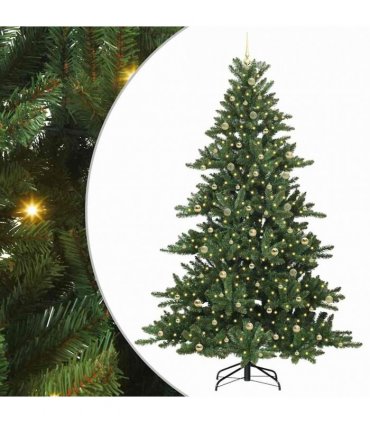 vidaXL Artificial Hinged Christmas Tree Green 240 cm PVC