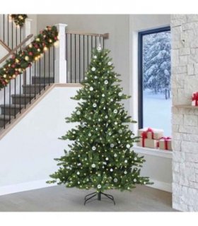 vidaXL Artificial Hinged Christmas Tree Green 240 cm PVC