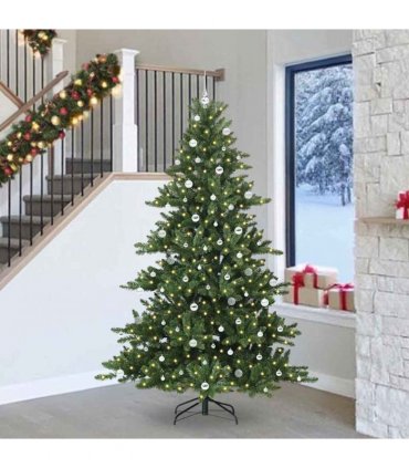 vidaXL Artificial Hinged Christmas Tree Green 240 cm PVC