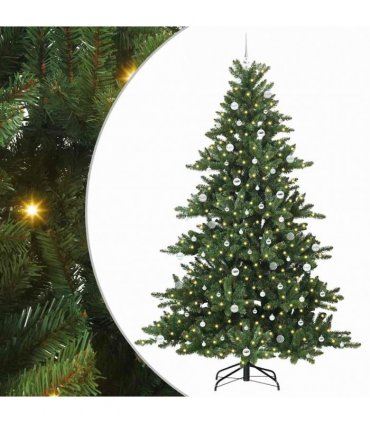 vidaXL Artificial Hinged Christmas Tree Green 240 cm PVC