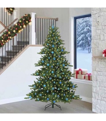 vidaXL Artificial Hinged Christmas Tree Green 240 cm PVC