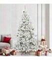 vidaXL Artificial Hinged Christmas Tree Green and white 240 cm PVC