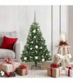 vidaXL Artificial Hinged Christmas Tree Green 120 cm PE and PVC