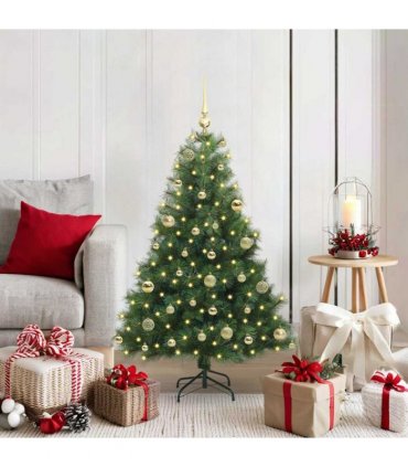 vidaXL Artificial Hinged Christmas Tree Green 120 cm PE and PVC
