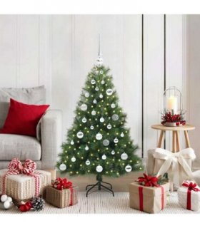 vidaXL Artificial Hinged Christmas Tree Green 120 cm PE and PVC