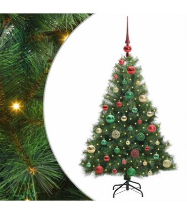 vidaXL Artificial Hinged Christmas Tree Green 120 cm PE and PVC