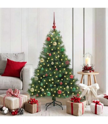 vidaXL Artificial Hinged Christmas Tree Green 150 cm PE and PVC