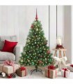 vidaXL Artificial Hinged Christmas Tree Green 150 cm PE and PVC