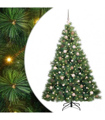 vidaXL Artificial Hinged Christmas Tree Green 180 cm PE and PVC