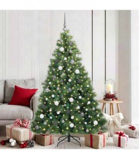 vidaXL Artificial Hinged Christmas Tree Green 180 cm PE and PVC