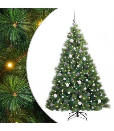 vidaXL Artificial Hinged Christmas Tree Green 180 cm PE and PVC