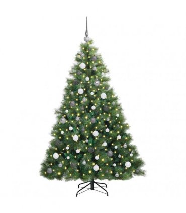 vidaXL Artificial Hinged Christmas Tree Green 180 cm PE and PVC
