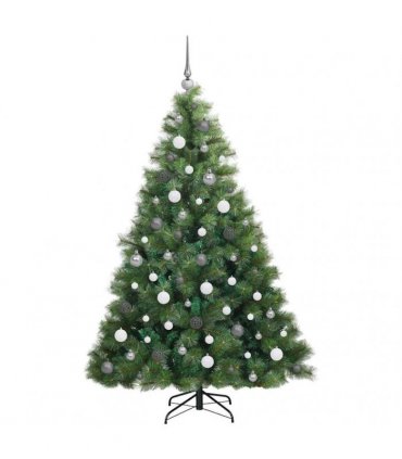 vidaXL Artificial Hinged Christmas Tree Green 180 cm PE and PVC