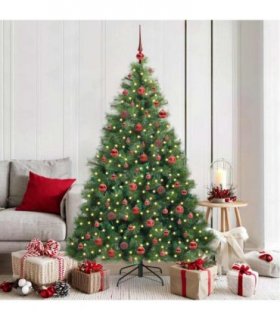 vidaXL Artificial Hinged Christmas Tree Green 180 cm PE and PVC