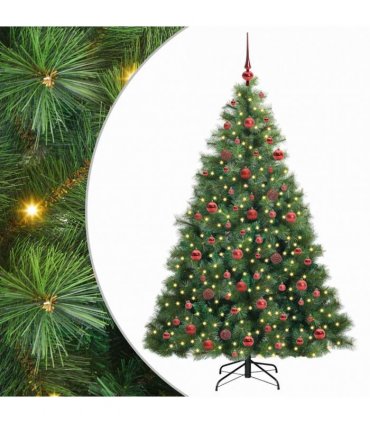 vidaXL Artificial Hinged Christmas Tree Green 180 cm PE and PVC