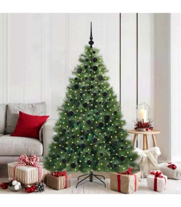 vidaXL Artificial Hinged Christmas Tree Green 180 cm PE and PVC