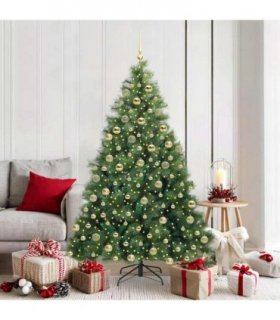vidaXL Artificial Hinged Christmas Tree Green 180 cm PE and PVC