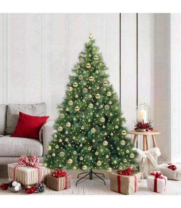 vidaXL Artificial Hinged Christmas Tree Green 180 cm PE and PVC