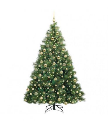 vidaXL Artificial Hinged Christmas Tree Green 180 cm PE and PVC