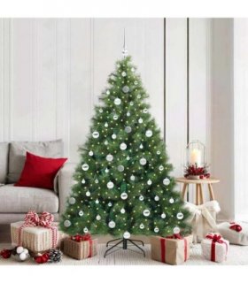 vidaXL Artificial Hinged Christmas Tree Green 180 cm PE and PVC