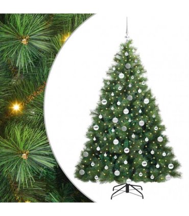 vidaXL Artificial Hinged Christmas Tree Green 180 cm PE and PVC