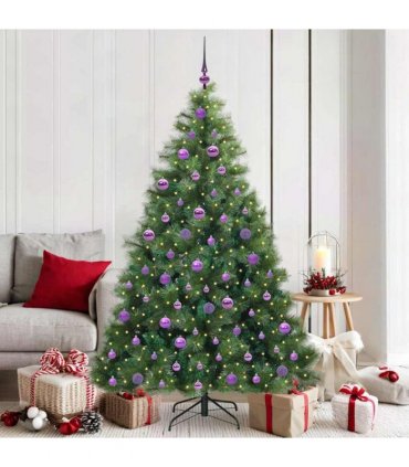 vidaXL Artificial Hinged Christmas Tree Green 180 cm PE and PVC