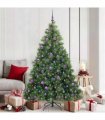 vidaXL Artificial Hinged Christmas Tree Green 180 cm PE and PVC